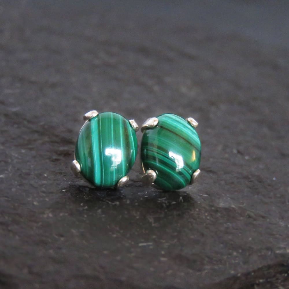 Malachite Stud Earrings Earrings Handmade Handcrafted