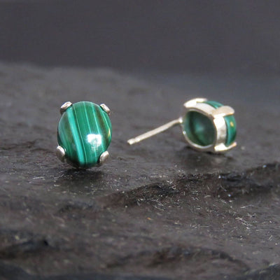 Malachite Stud Earrings Earrings Handmade Handcrafted