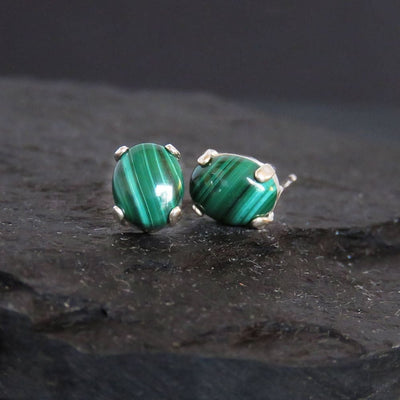 Malachite Stud Earrings Earrings Handmade Handcrafted