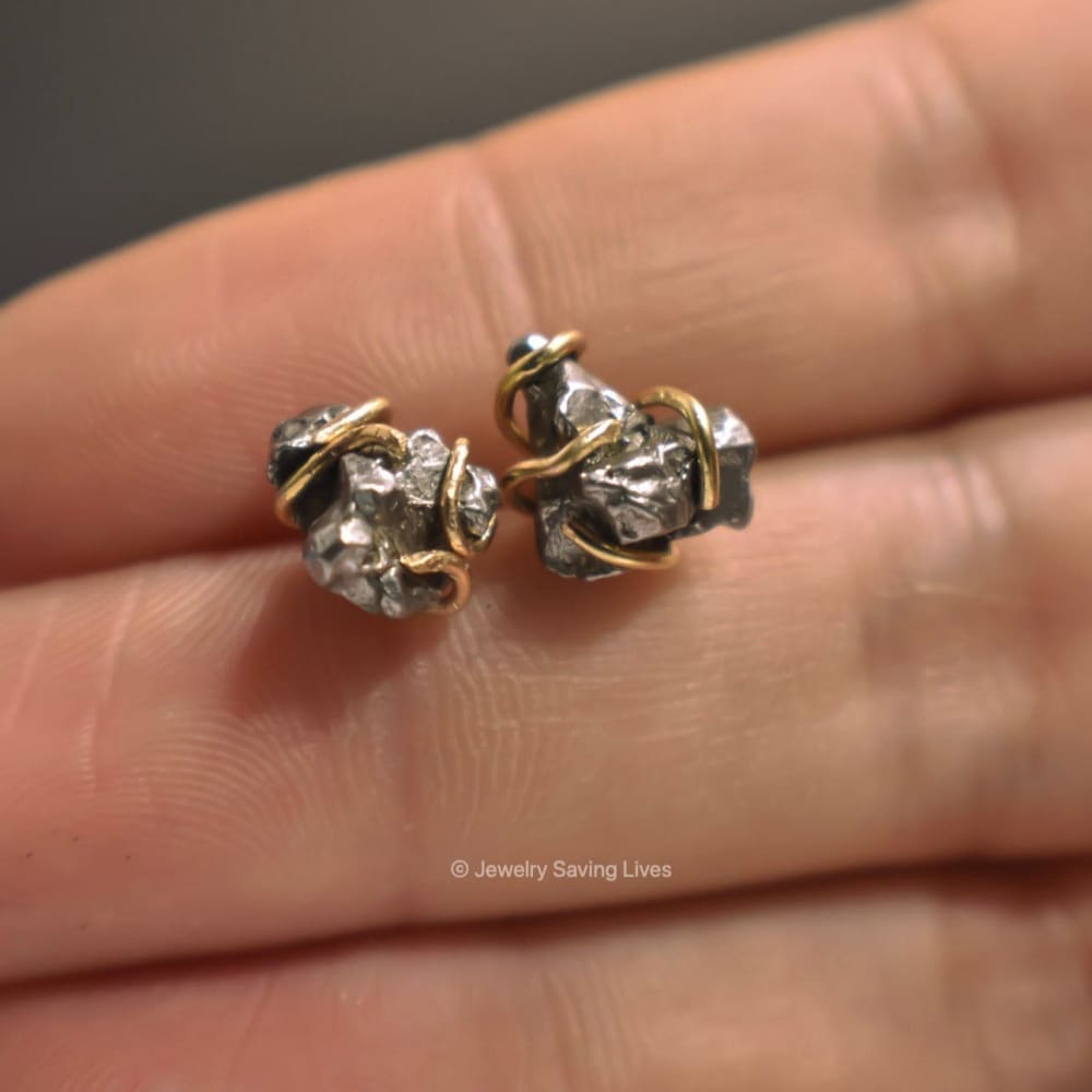 Meteorite Stud Earrings Earrings Handmade JSL Made in USA