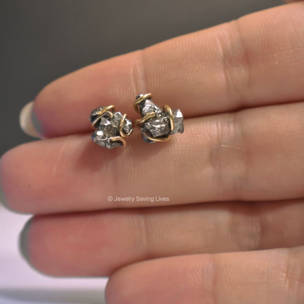 Meteorite Stud Earrings Earrings Handmade JSL Made in USA