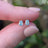 Micro Stud Oval - Aquamarine Earrings Handmade Handcrafted