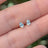 Micro Stud Teardrop - Aquamarine Earrings Handmade Handcrafted