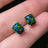 The Audette - Emerald Cut Midnight Black Opal Stud Earrings
