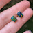 The Audette - Emerald Cut Midnight Black Opal Stud Earrings