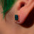 The Audette - Emerald Cut Midnight Black Opal Stud Earrings