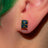 The Audette - Emerald Cut Midnight Black Opal Stud Earrings