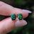 The Audette - Emerald Cut Midnight Black Opal Stud Earrings