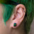 The Audette - Emerald Cut Midnight Black Opal Stud Earrings