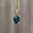 Midnight Black Opal Oval Necklace