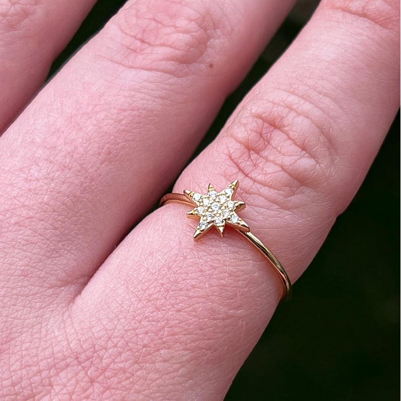 Moissanite Star Ring Rings Handmade Handcrafted