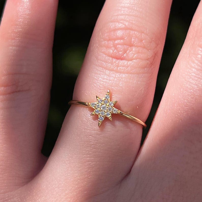 Moissanite Star Ring Rings Handmade Handcrafted