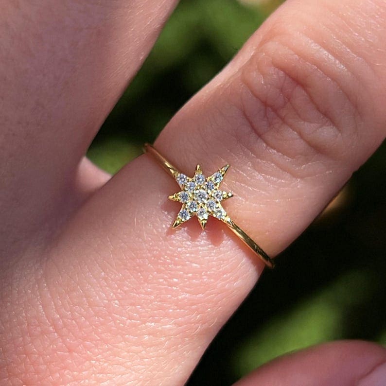 Moissanite Star Ring Rings Handmade Handcrafted