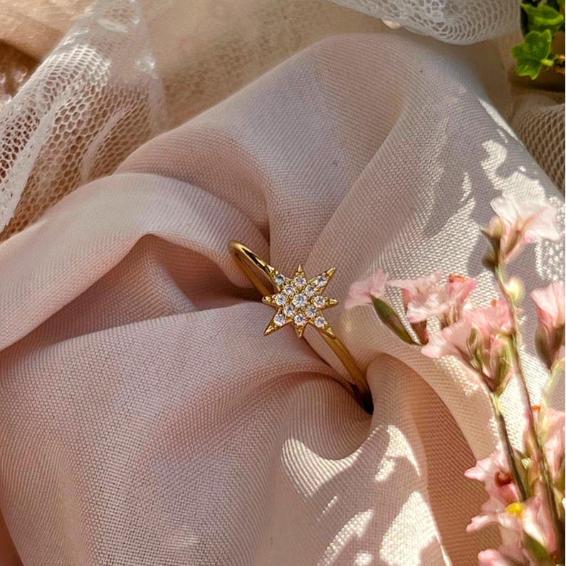 Moissanite Star Ring Rings Handmade Handcrafted