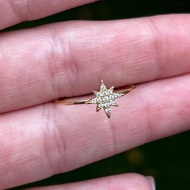 Moissanite Star Ring Rings Handmade Handcrafted