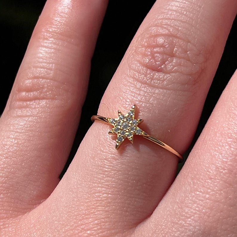 Moissanite Star Ring Rings Handmade Handcrafted