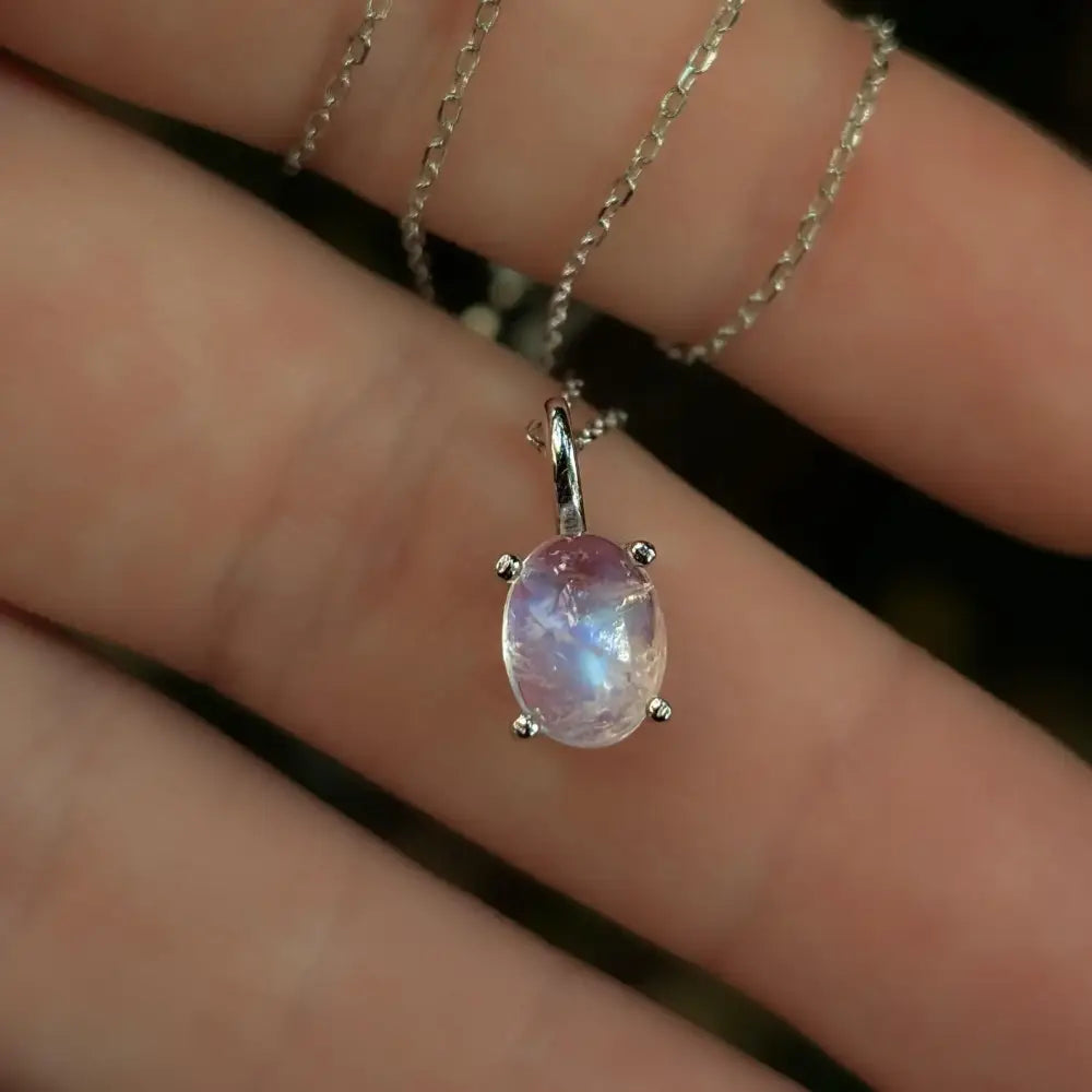 Moonstone Oval Necklace Necklaces Handmade Handcrafted