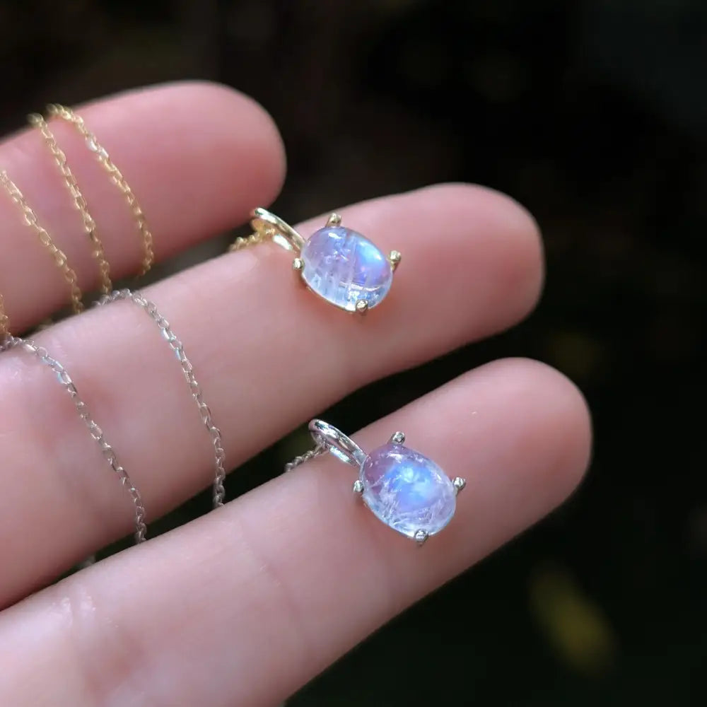 Moonstone Oval Necklace Necklaces Handmade Handcrafted