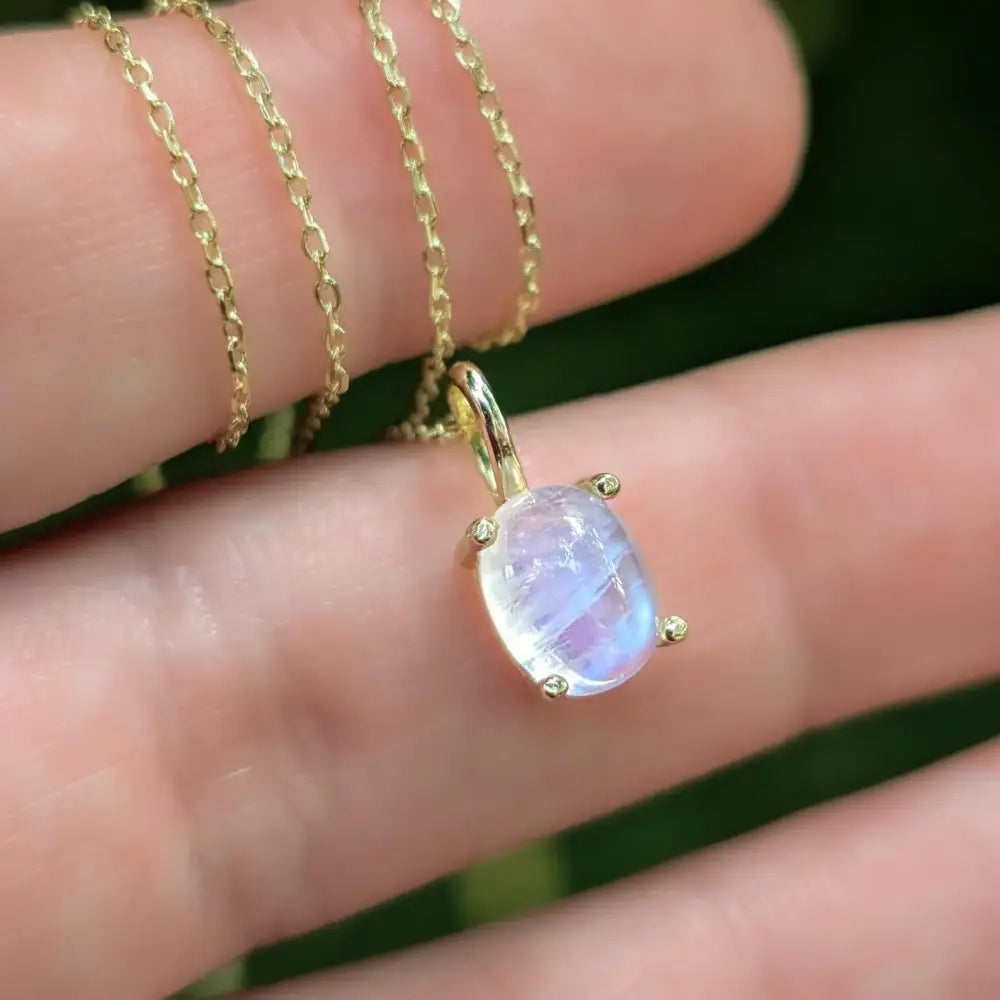 Moonstone Oval Necklace Necklaces Handmade Handcrafted