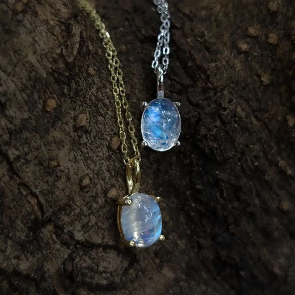 Moonstone Oval Necklace Necklaces Handmade Handcrafted