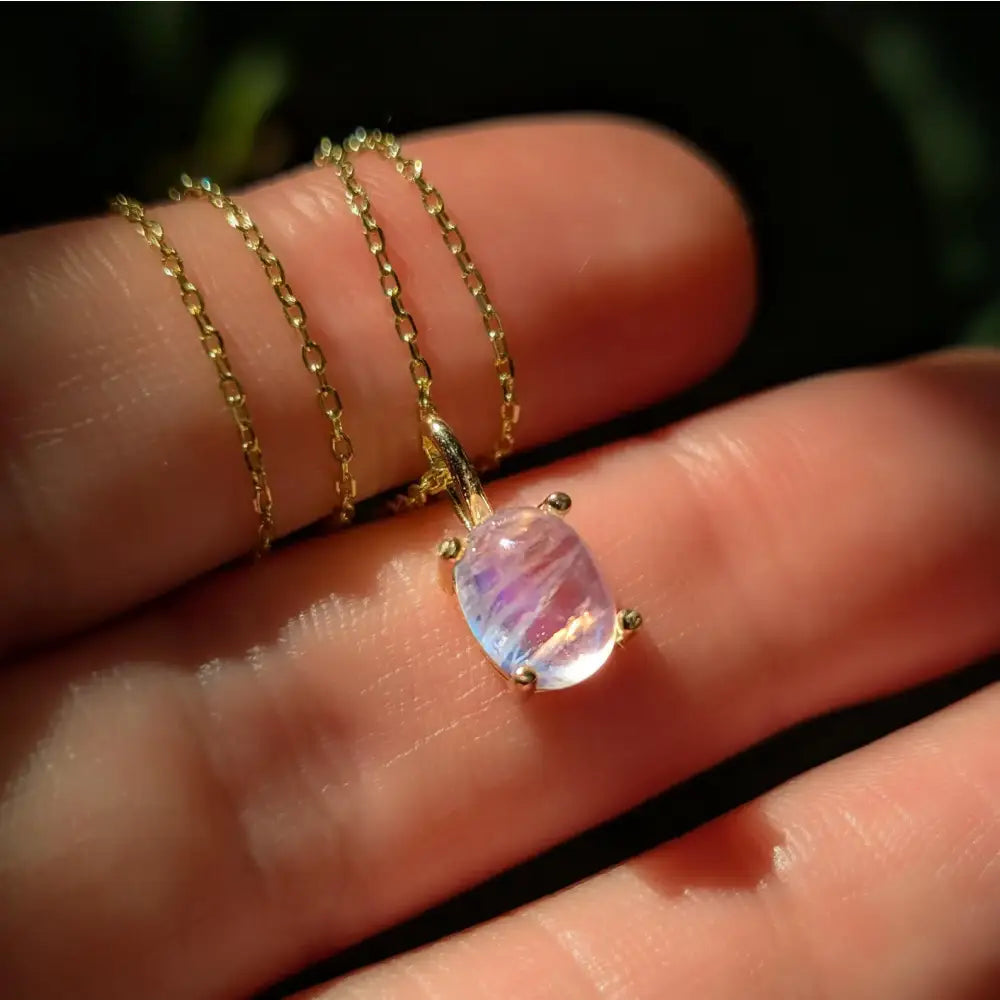 Moonstone Oval Necklace Necklaces Handmade Handcrafted