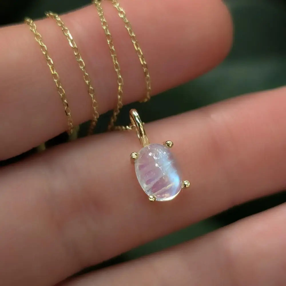 Moonstone Oval Necklace Necklaces Handmade Handcrafted