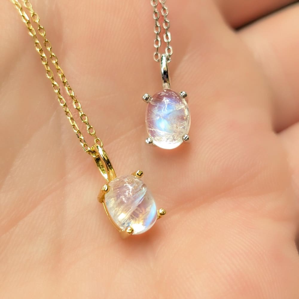 Moonstone Oval Necklace Necklaces Handmade Handcrafted