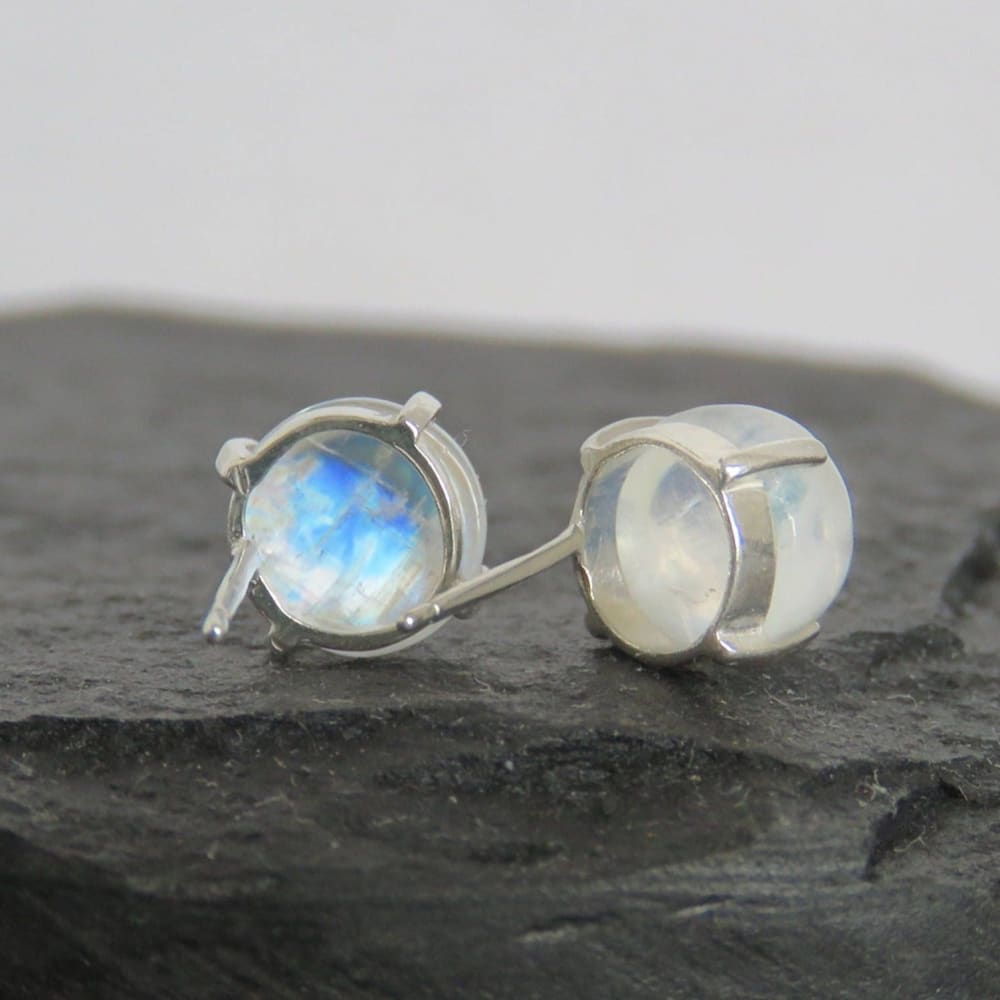 Moonstone Stud Earrings Earrings Handmade Handcrafted