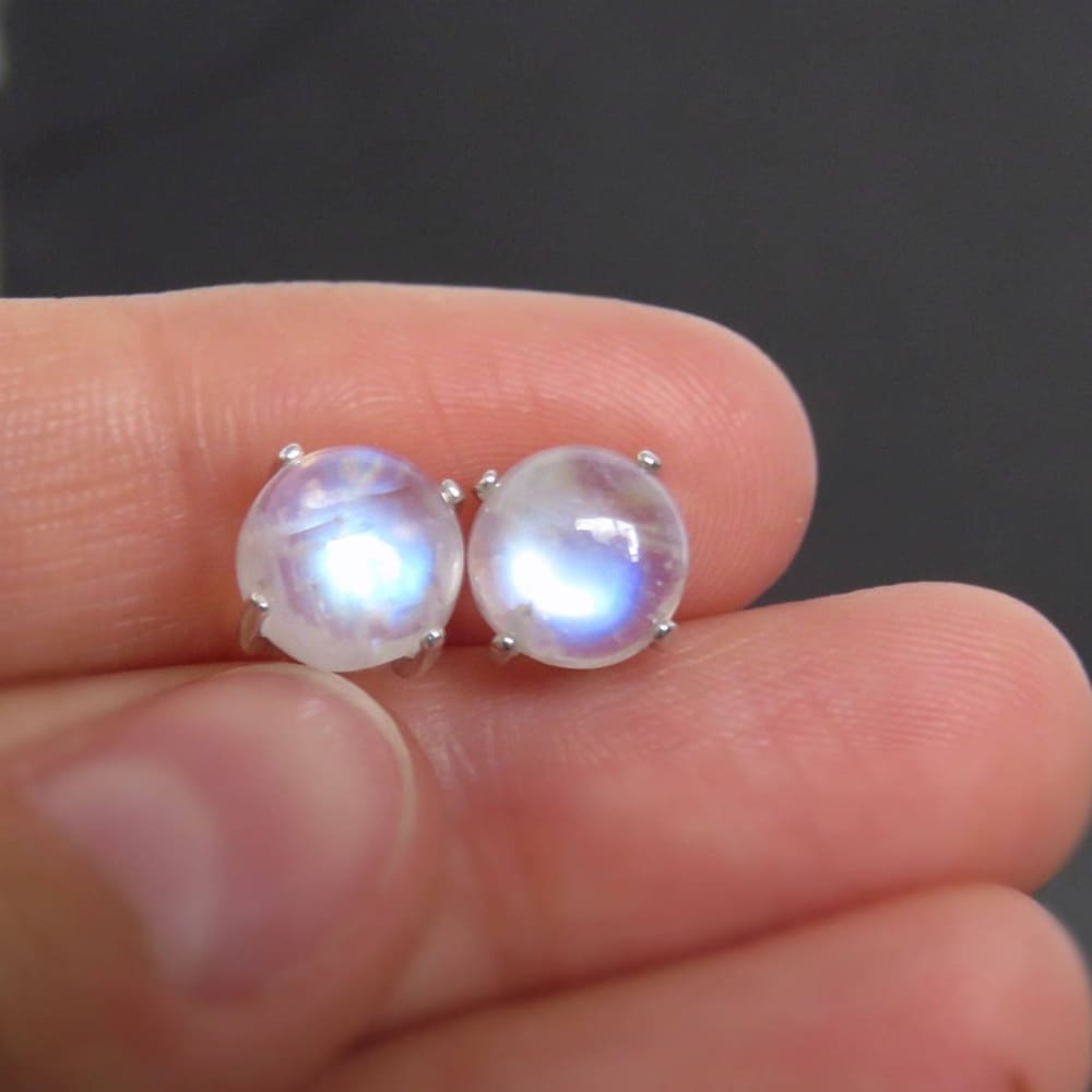 Moonstone Stud Earrings Earrings Handmade Handcrafted