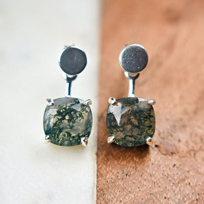 Moss Agate Jacket Dangle Earrings Earrings Handmade Handcrafted