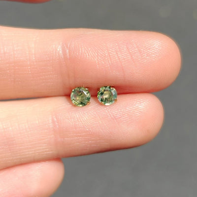 Moss Agate Stud Earrings Earrings Handmade Handcrafted