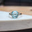 Natural Aquamarine Halo Double Band Ring Rings Handmade Handcrafted