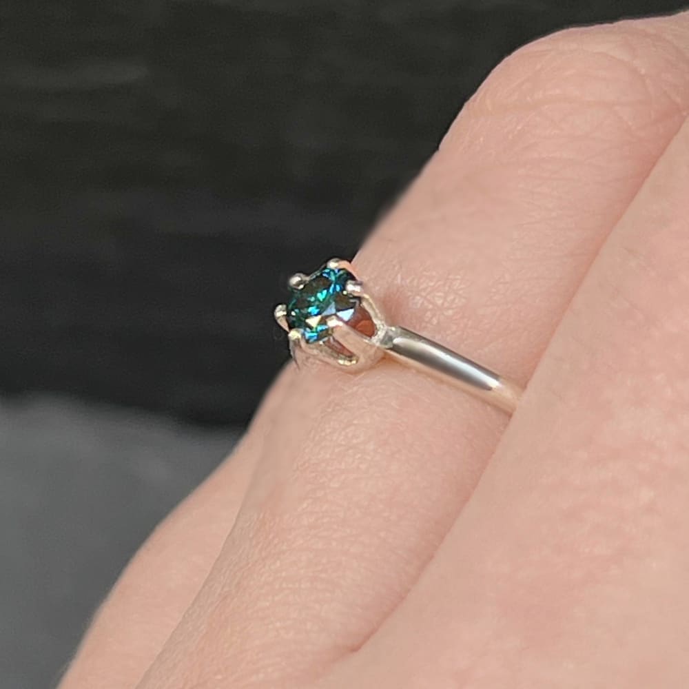 Natural Blue Diamond Ring (DR4001) Rings Handmade Handcrafted