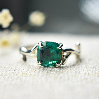 Natural Emerald Branch Ring Rings Handmade Handcrafted