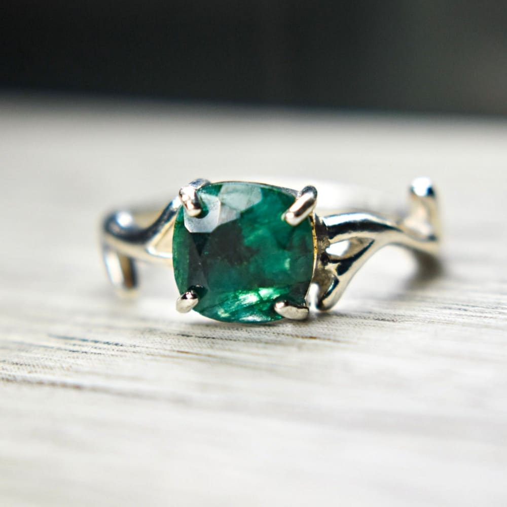 Natural Emerald Branch Ring Rings Handmade Handcrafted