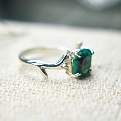 Natural Emerald Branch Ring Rings Handmade Handcrafted