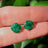 Natural Emerald Stud Earrings Handmade Handcrafted