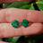 Natural Emerald Stud Earrings Handmade Handcrafted