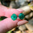 Natural Emerald Stud Earrings Handmade Handcrafted