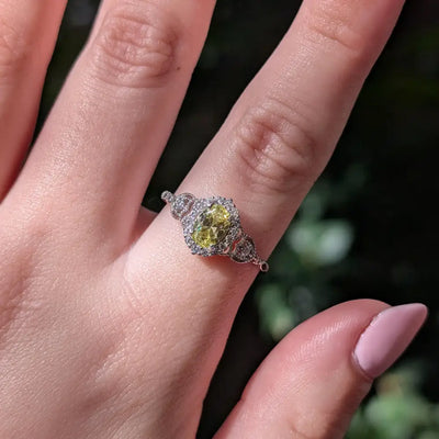 Natural Oval Vintage Peridot Ring Rings Handmade Handcrafted