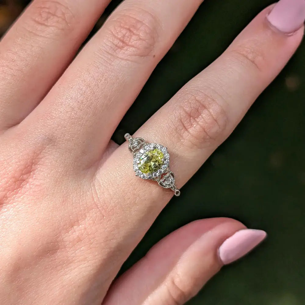 Natural Oval Vintage Peridot Ring Rings Handmade Handcrafted
