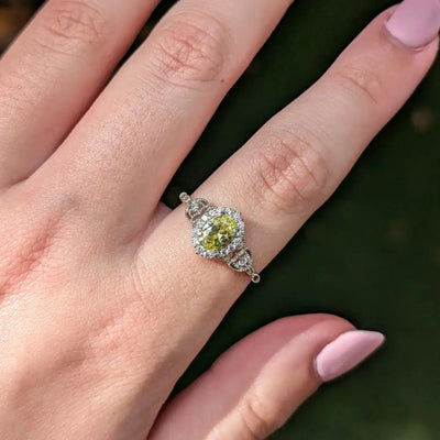 Natural Oval Vintage Peridot Ring Rings Handmade Handcrafted