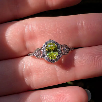 Natural Oval Vintage Peridot Ring Rings Handmade Handcrafted