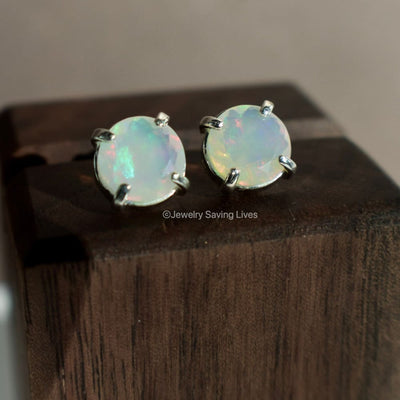 Natural Welo Opal Stud Earrings Earrings Handmade Handcrafted