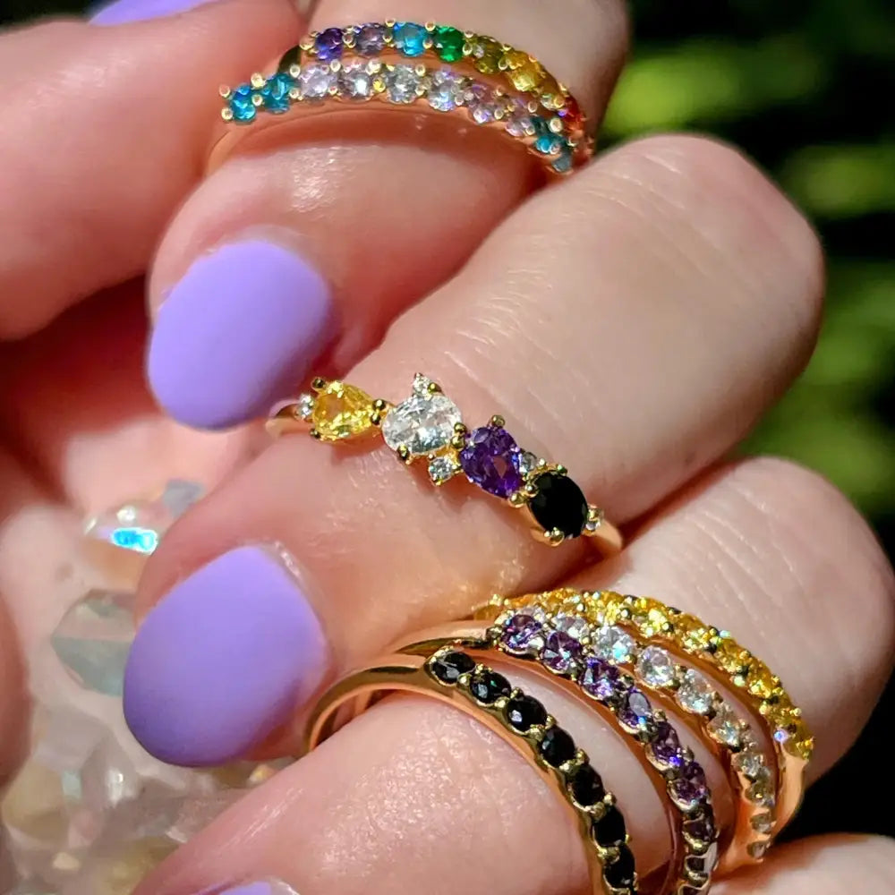 The Legacy Ring - Non-binary Flag Rings Handmade Handcrafted