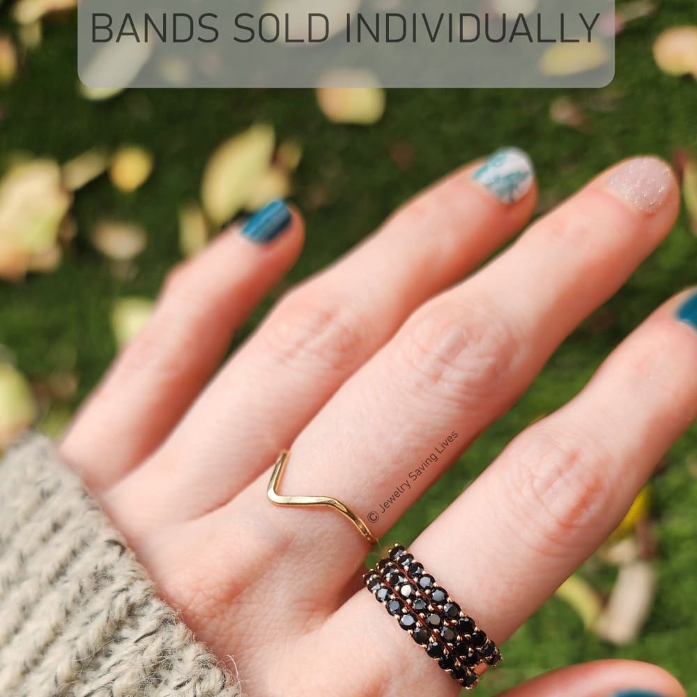 Onyx Half Eternity Band Rings Handmade Handcrafted