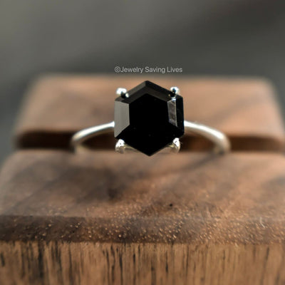 Onyx Hexagon Ring Rings Handmade Handcrafted