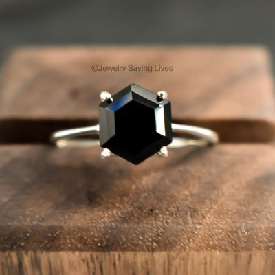 Onyx Hexagon Ring Rings Handmade Handcrafted