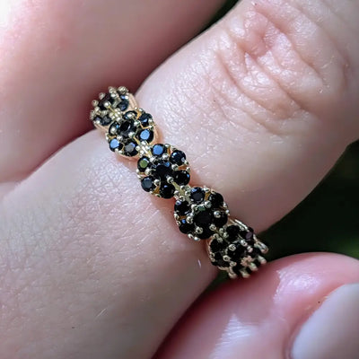 Onyx Round Half Eternity Band Rings Handmade Handcrafted
