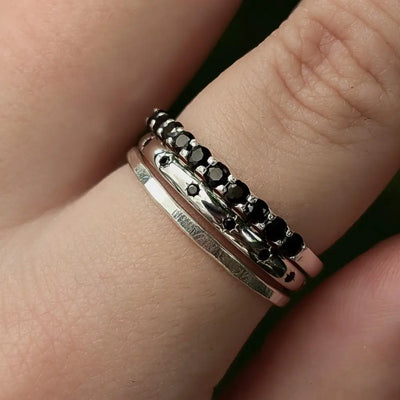 Onyx Star Half Eternity Band Rings Handmade Handcrafted
